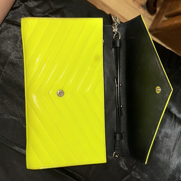 Rare- Ysl Neon Yellow Wallet on Chain - Picture 12 of 15